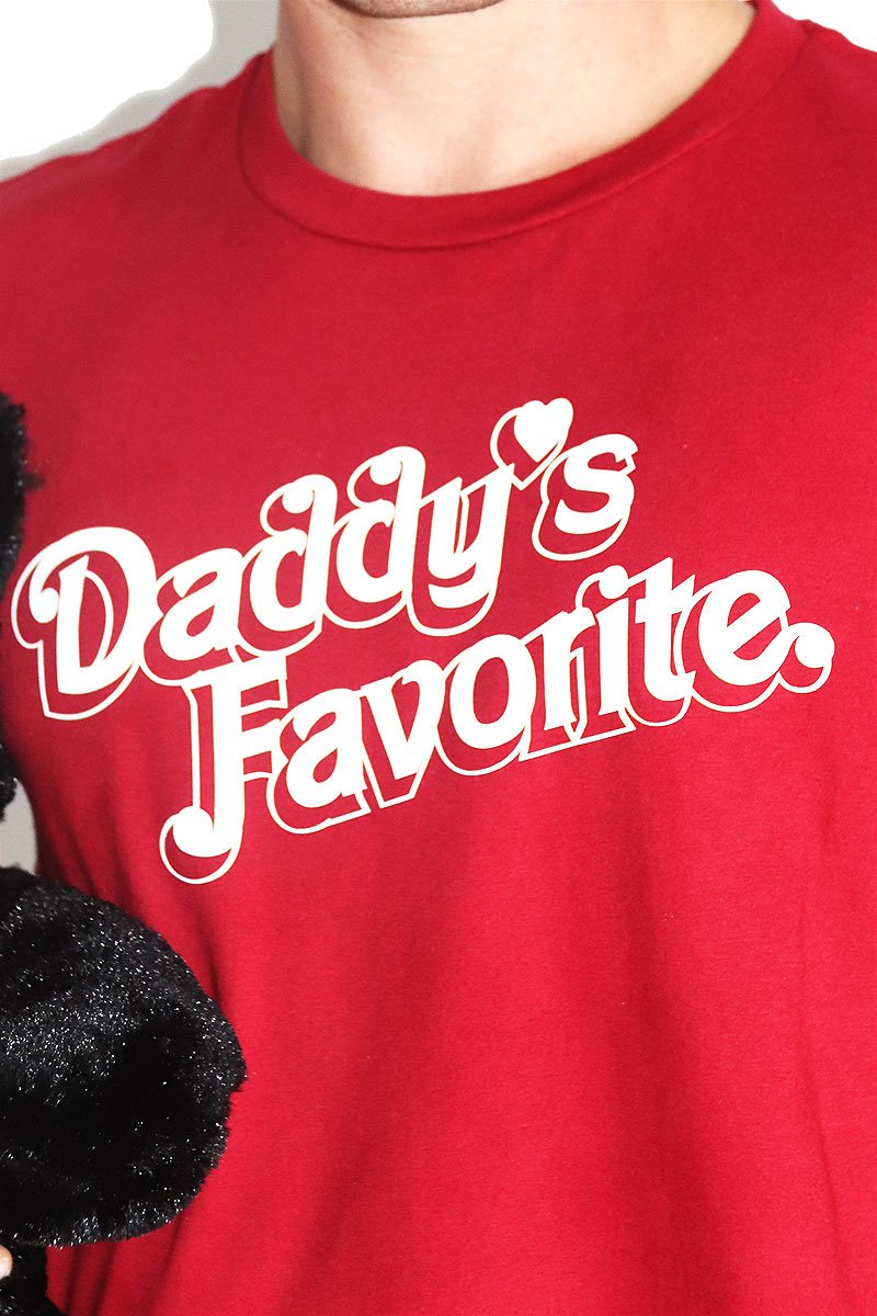 Daddy's Favorite Crop Tee-Red