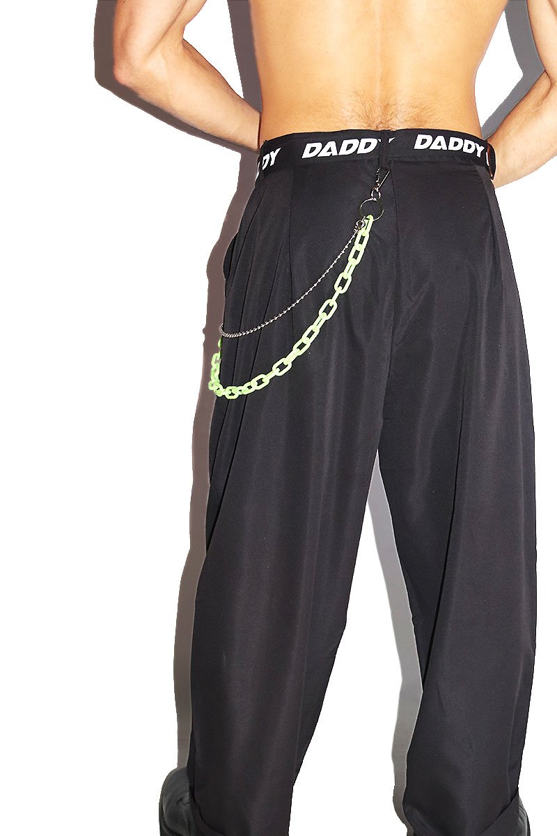 Daddy Pleated Baggy Pants-Black