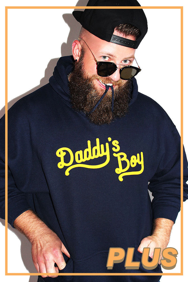 PLUS: Daddy's Boy Long Sleeve Hoodie in Navy