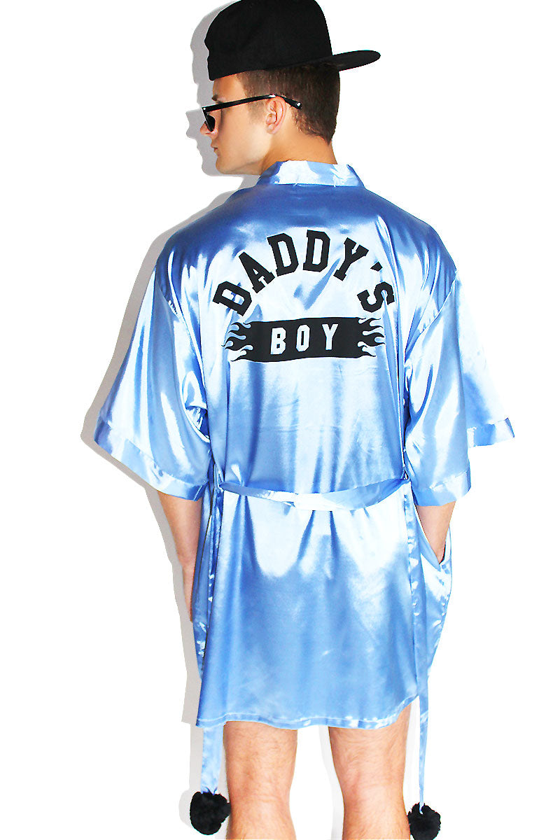 Daddy's Boy Lounge Robe-Light Blue