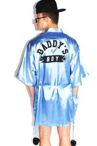 Daddy's Boy Lounge Robe-Light Blue