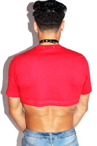 Daddy Tattoo Extreme Crop Tee-Red