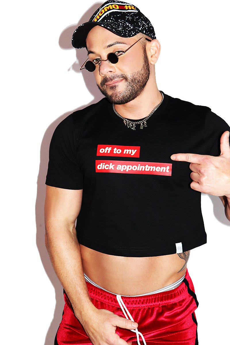 Dick Appointment Crop Tee- Black