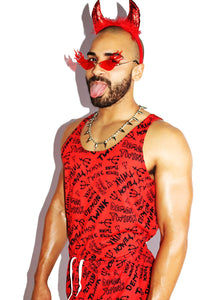 Demon Twink All Over Print Racerback Tank- Red