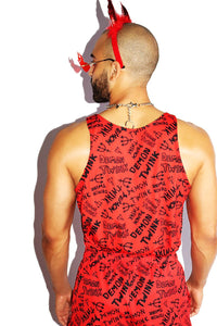 Demon Twink All Over Print Racerback Tank- Red