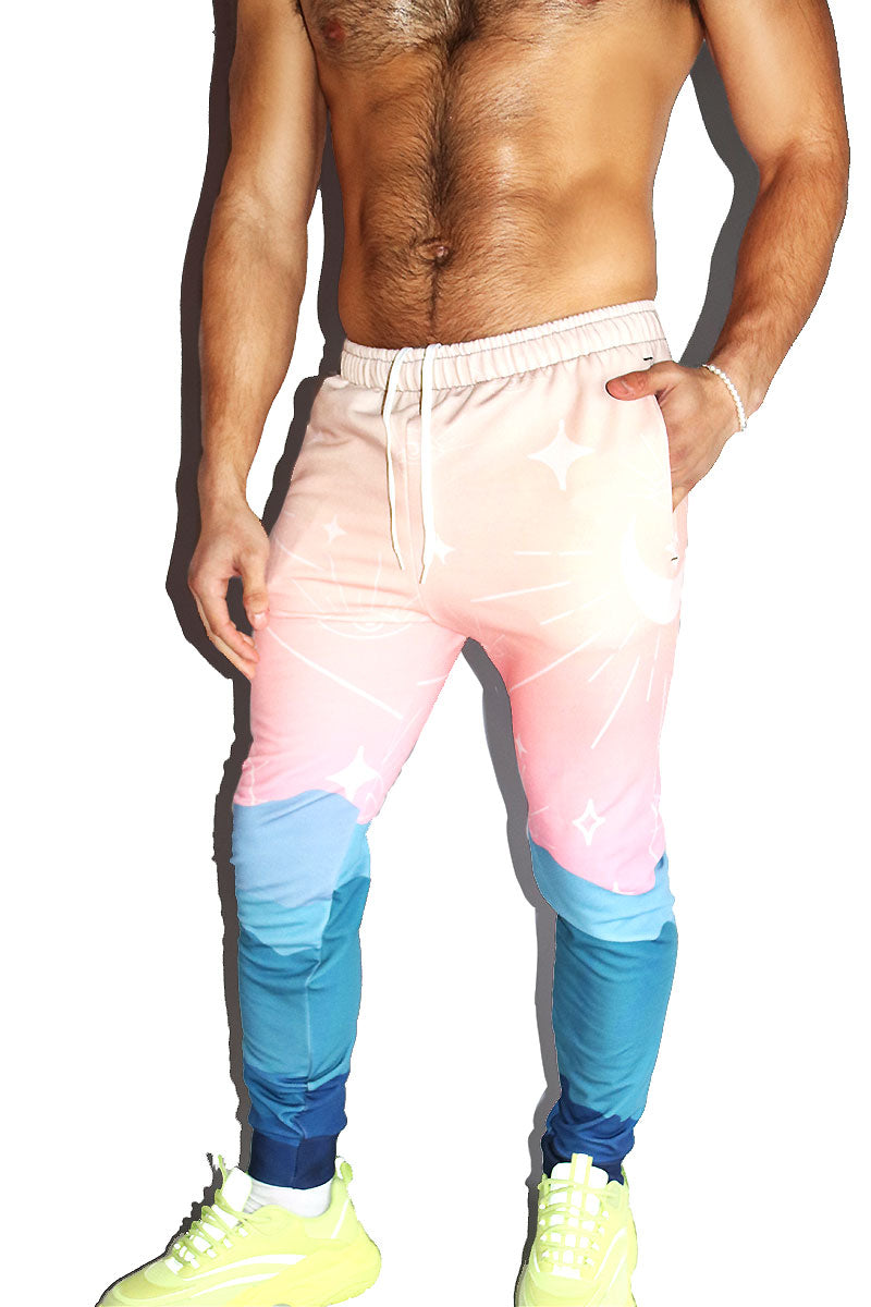 Desert Dusk All Over Print Sweatpants- Pink