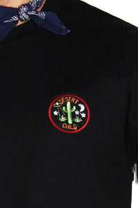 Desert Child Fringe Long Sleeve Sweatshirt-Black