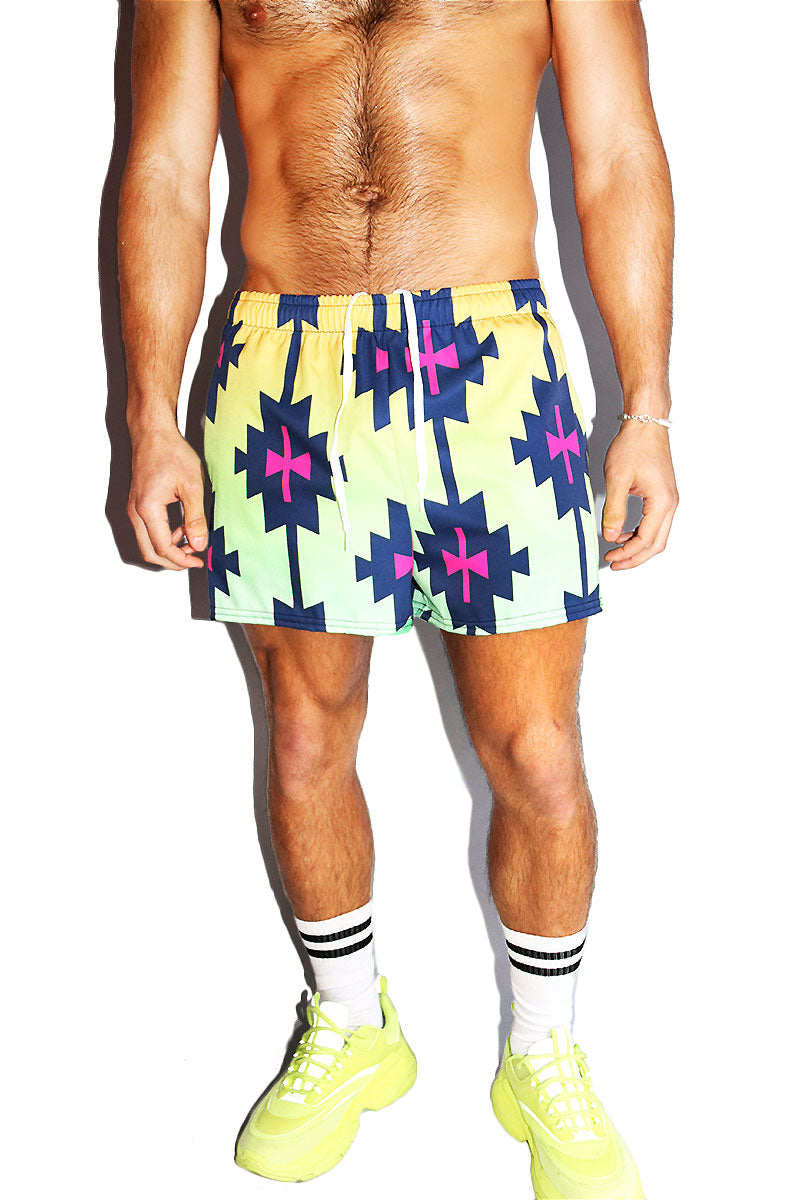 Phoenix All Over Print Active Shorts- Green