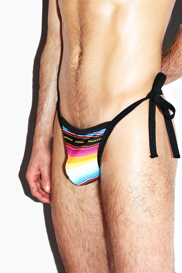 Hacienda Tied Up String Thong in Multi