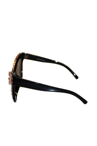 Hollywood Rhinestone Oversize Sunglasses-Black