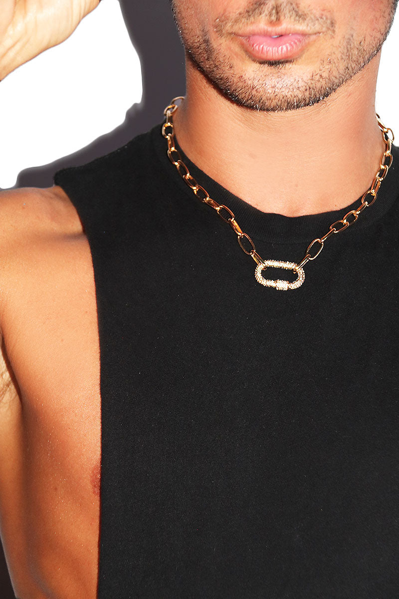 Ken Crystals Clip Chain Necklace - Multi