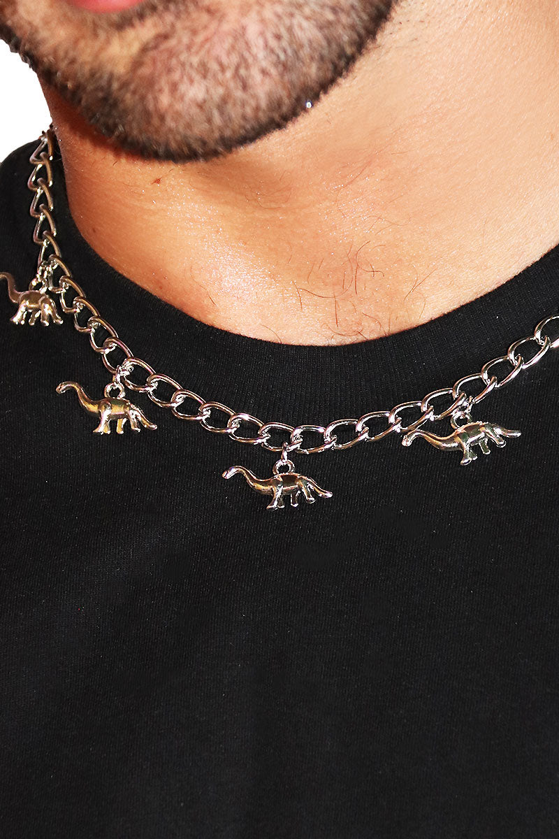 Dinosaur Migration Necklace - Silver