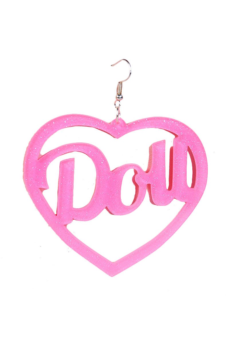 Doll Acrylic Single Earring- Pink