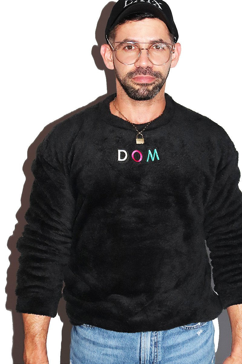 Dom Fuzzy Long Sleeve Sweatshirt-Black