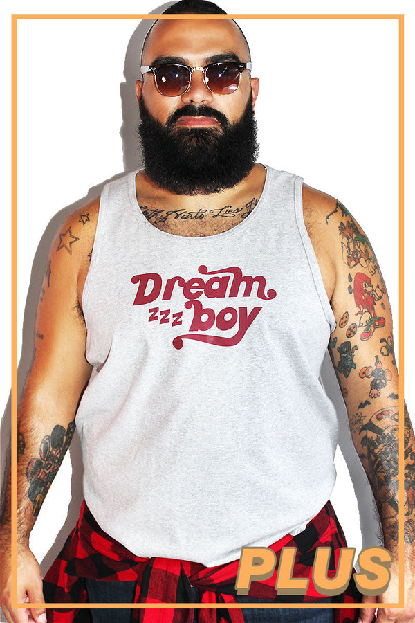 PLUS: Dream Boy Racerback Tank in Grey