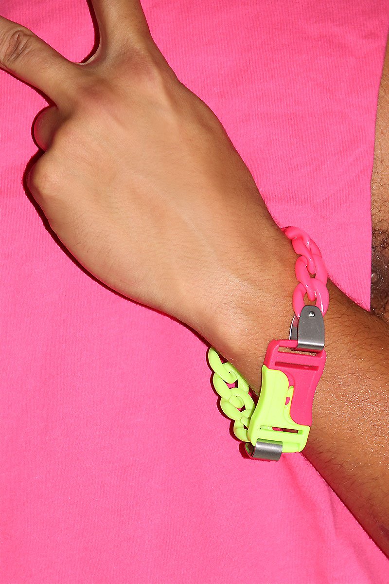 Fluorescent Buckle Bracelet - Pink