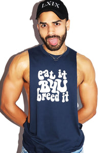 Eat It Before You Breed It Low Arm Shredder Tank-Navy
