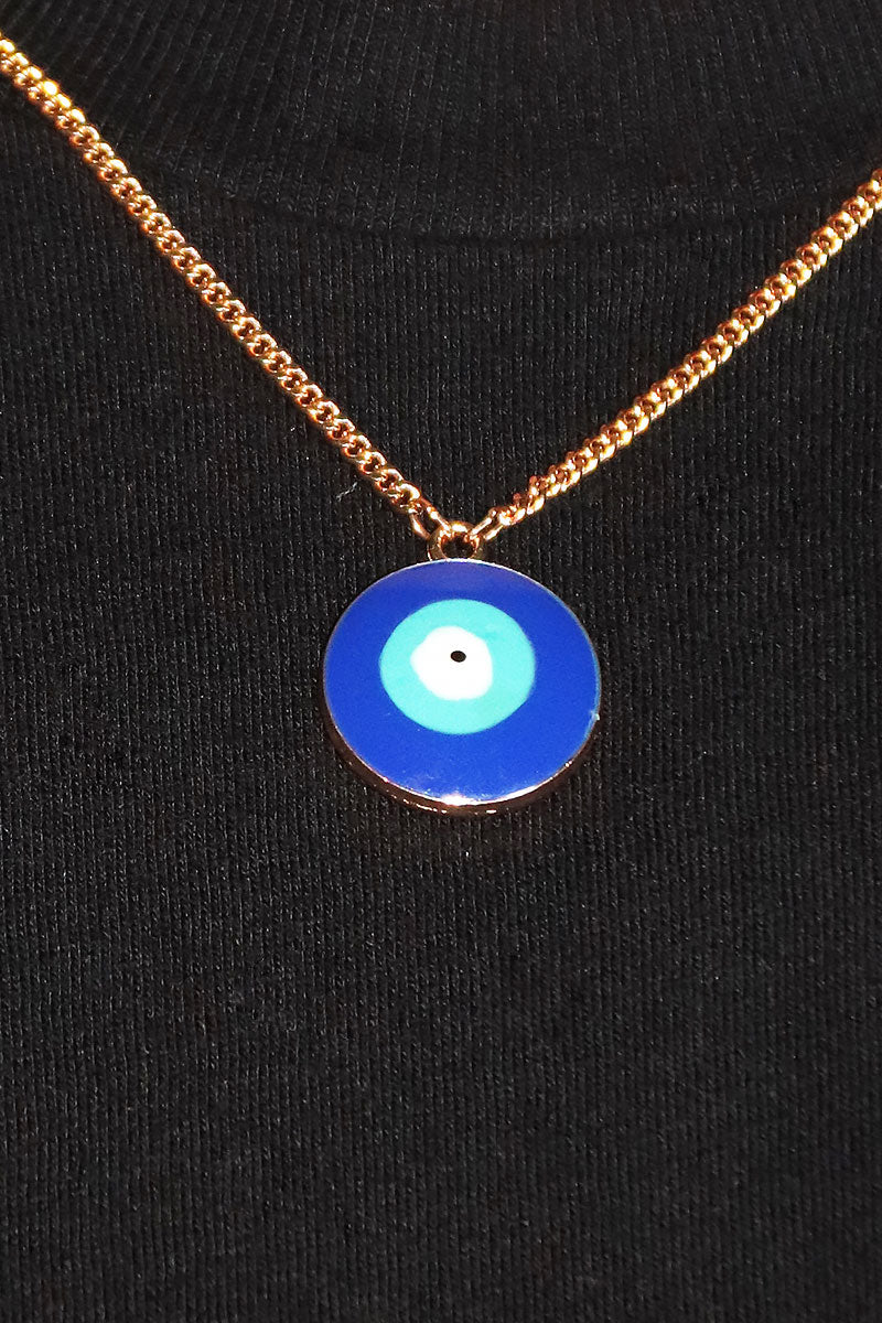 Evil Eye Blue Necklace - Gold