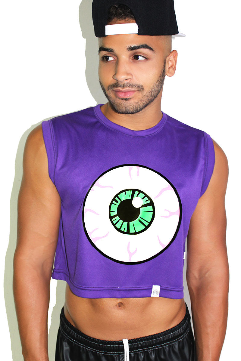 Eyeball Crop Tank- Purple