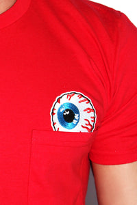 Eye See You Crop Pocket Tee-Red