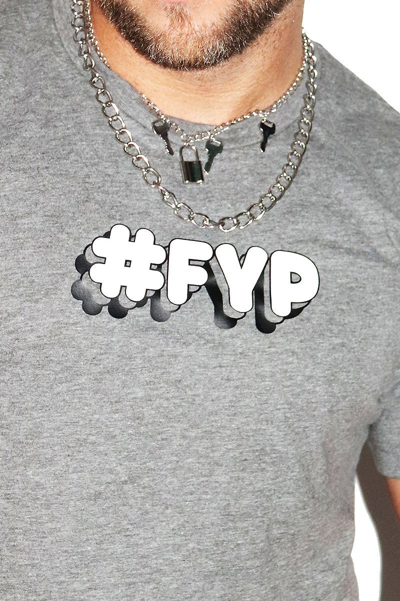 For You Page #FYP Crop Tee- Light Charcoal