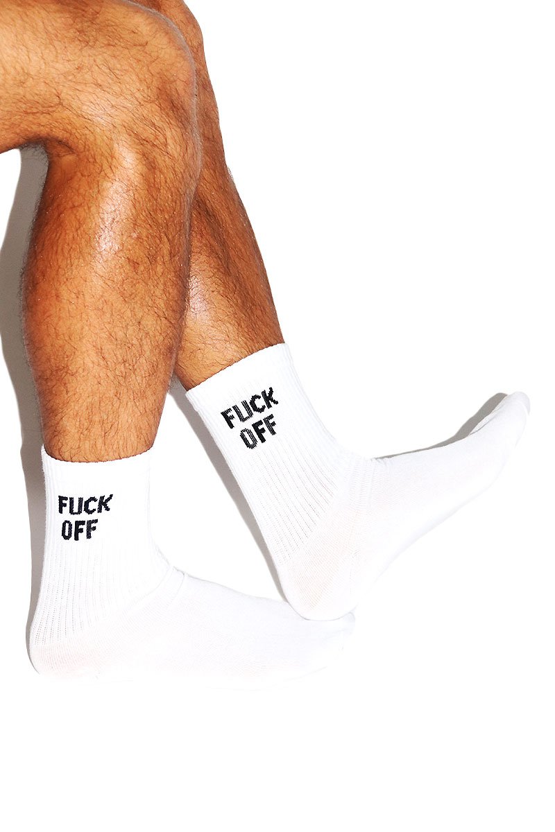 F Off Quarter Length Socks- White