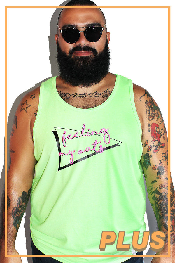 PLUS: Feeling My Oats Racerback Tank in Neon Green