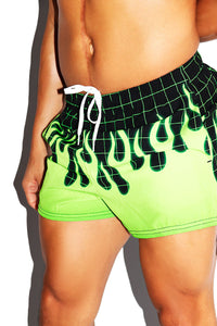 Chemical Fire All Over Active Shorts- Black