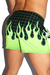 Chemical Fire All Over Active Shorts- Black