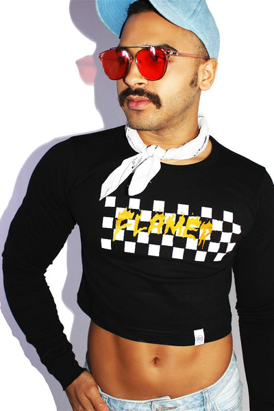Flamer Long Sleeve Crop Tee-Black – Marek+Richard