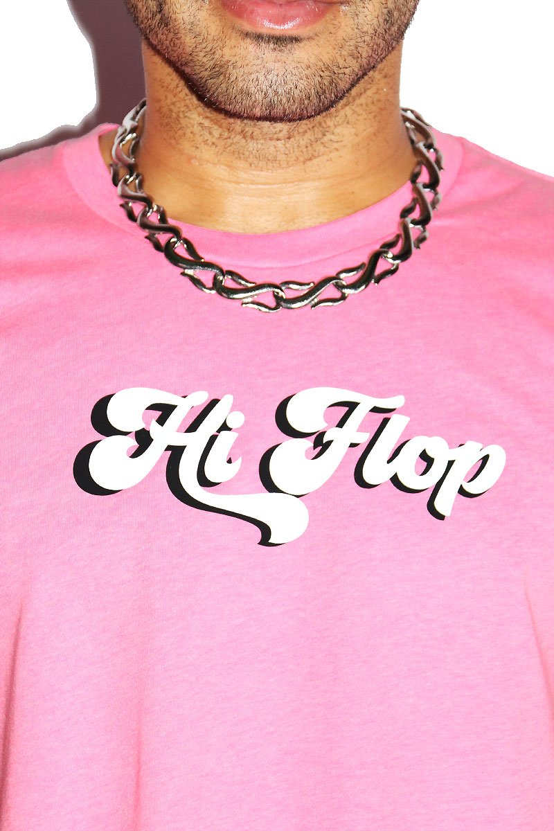 Hi Flop Crop Tee- Neon Pink