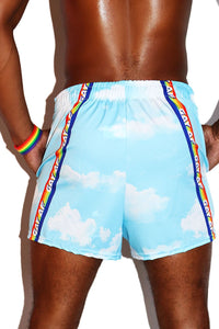 Gay AF Cloud Active Shorts- Sky Blue