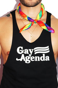 Gay Agenda String Tank- Black