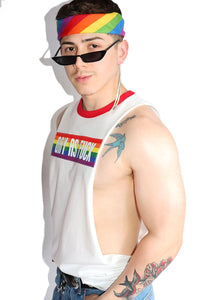 Gay AF Ringer Low Arm Shredder-White
