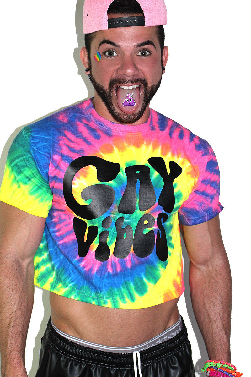 Gay Vibes Tie Dye Crop Tee- Multi