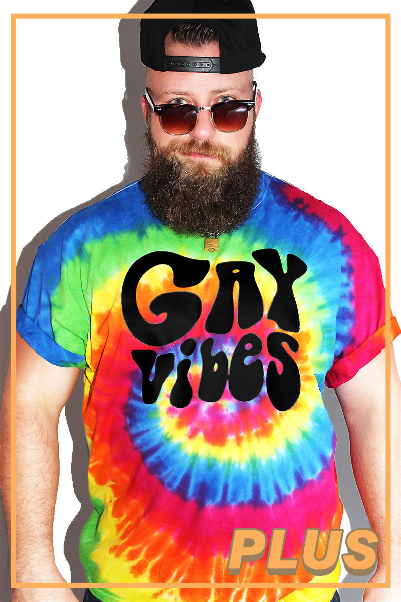 PLUS: Gay Vibes Tie Dye Tee- Multi