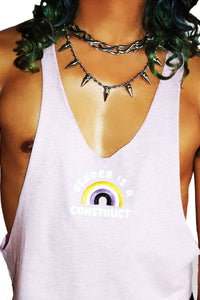 Gender Is A Contruct Crop String Tank- Lilac