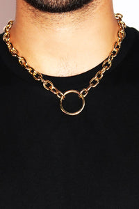 Open Circle Necklace Necklace-Gold