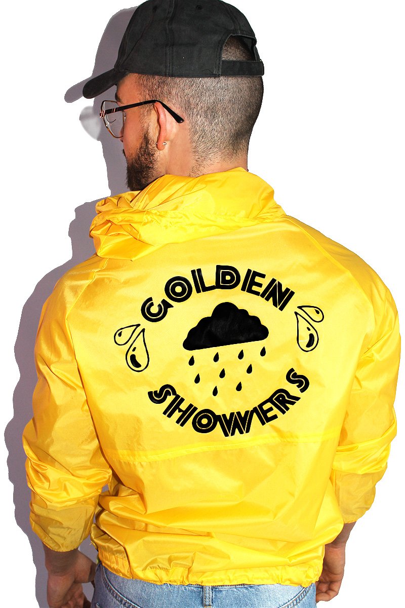 Golden Showers Windbreaker Jacket-Yellow