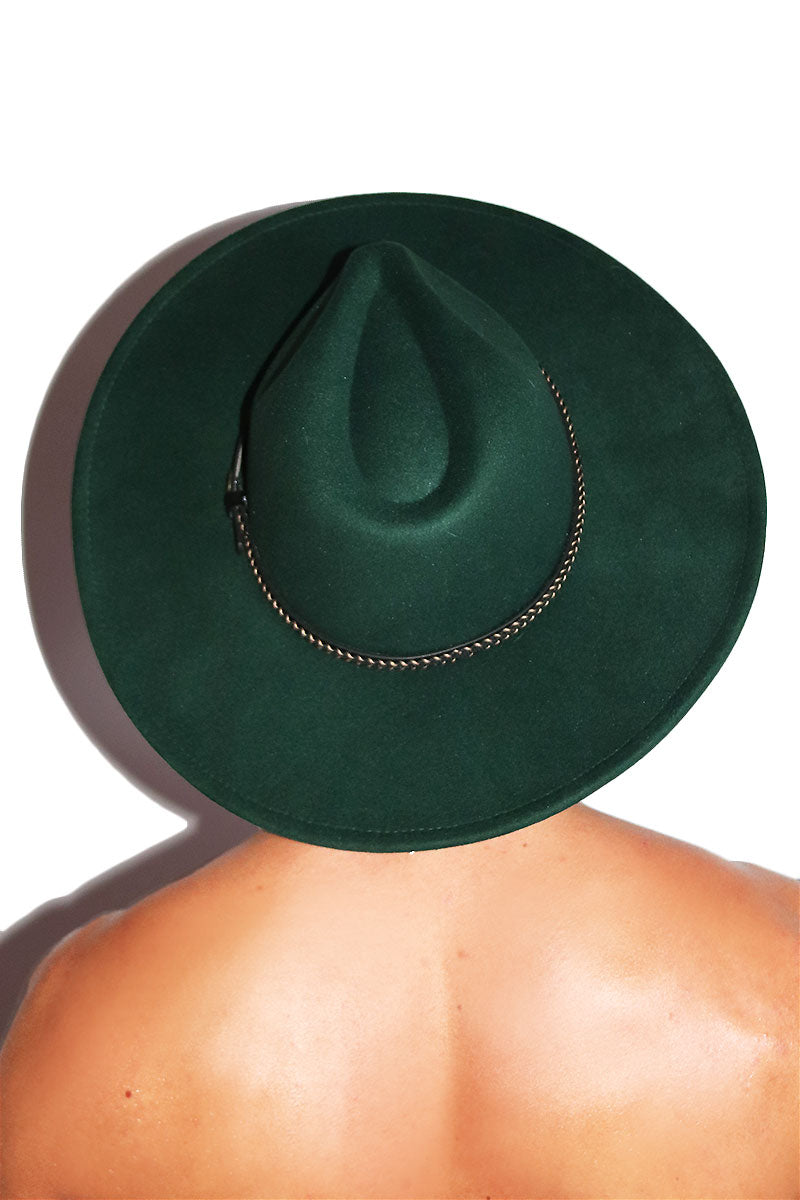 Coven Wide Brim Hat - Dark Green