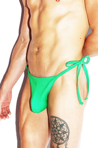 Core Tied Up String Thong - Green