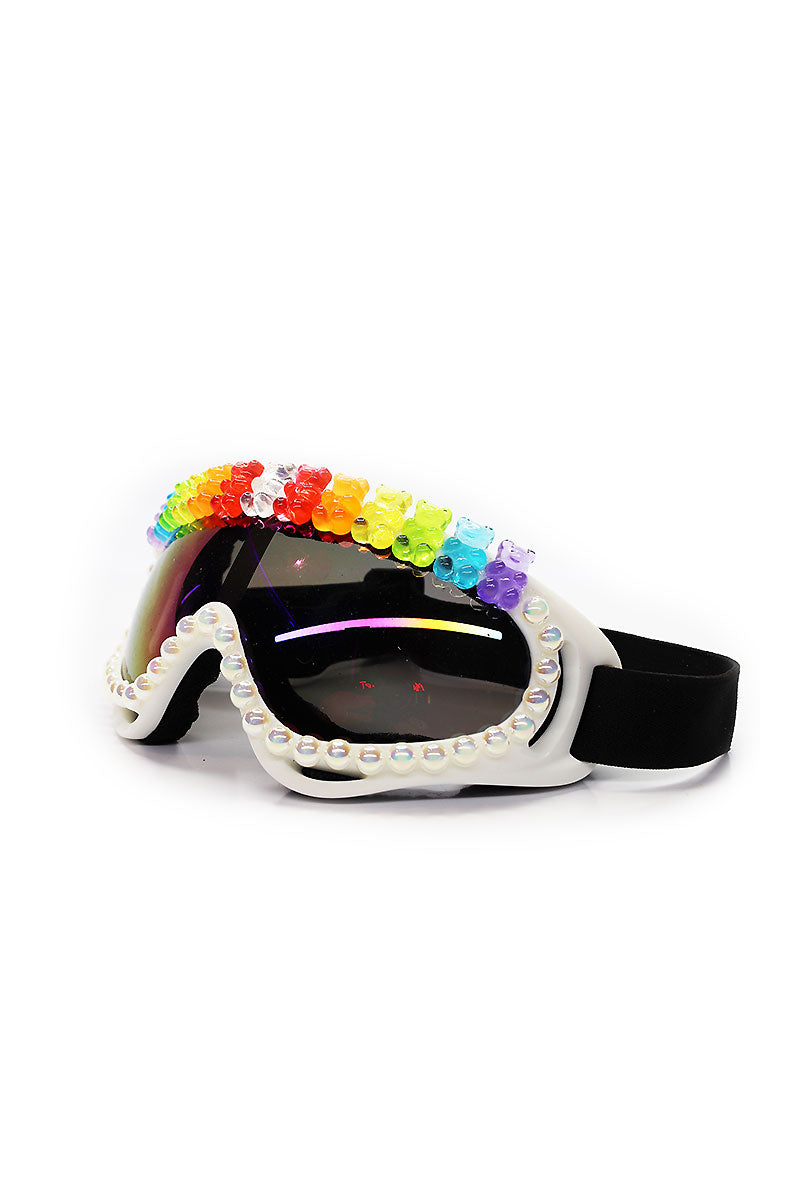 Candy Bear Goggles Sunglasses- White