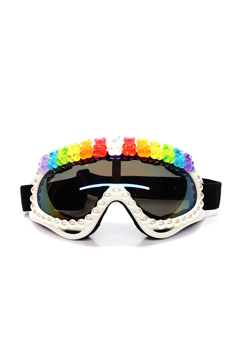 Candy Bear Goggles Sunglasses- White