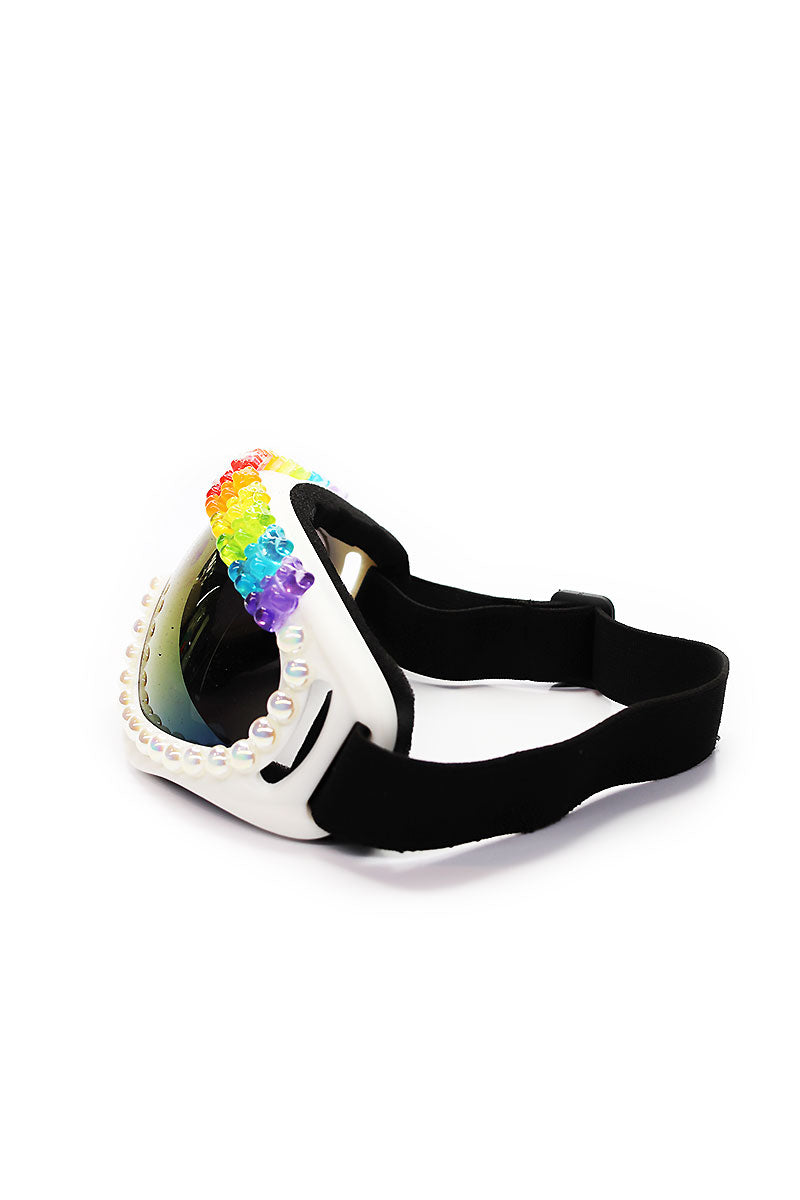 Candy Bear Goggles Sunglasses- White