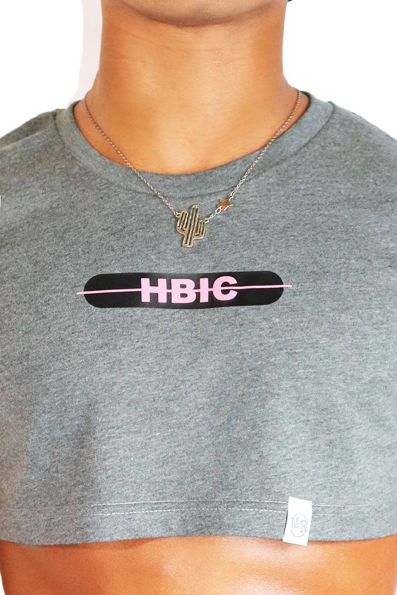 HBIC Extreme Crop Tee-Light Charcoal