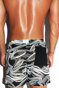 Mystic Spiral Mesh Athletic Shorts- Black