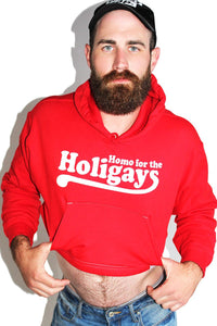 Homo For the Holigays Crop Hoodie-Red