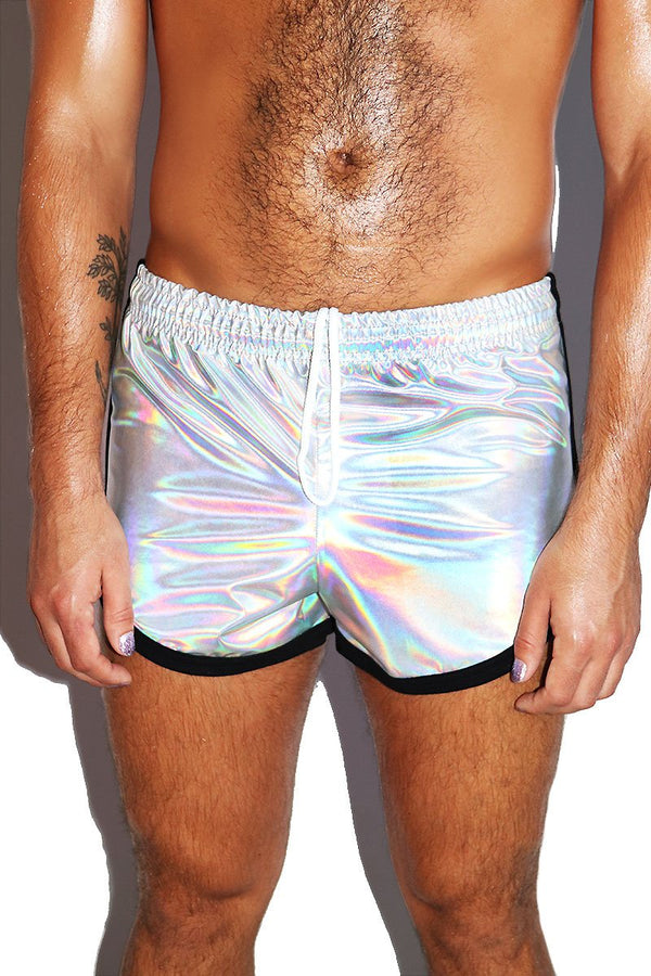 holographic running shorts