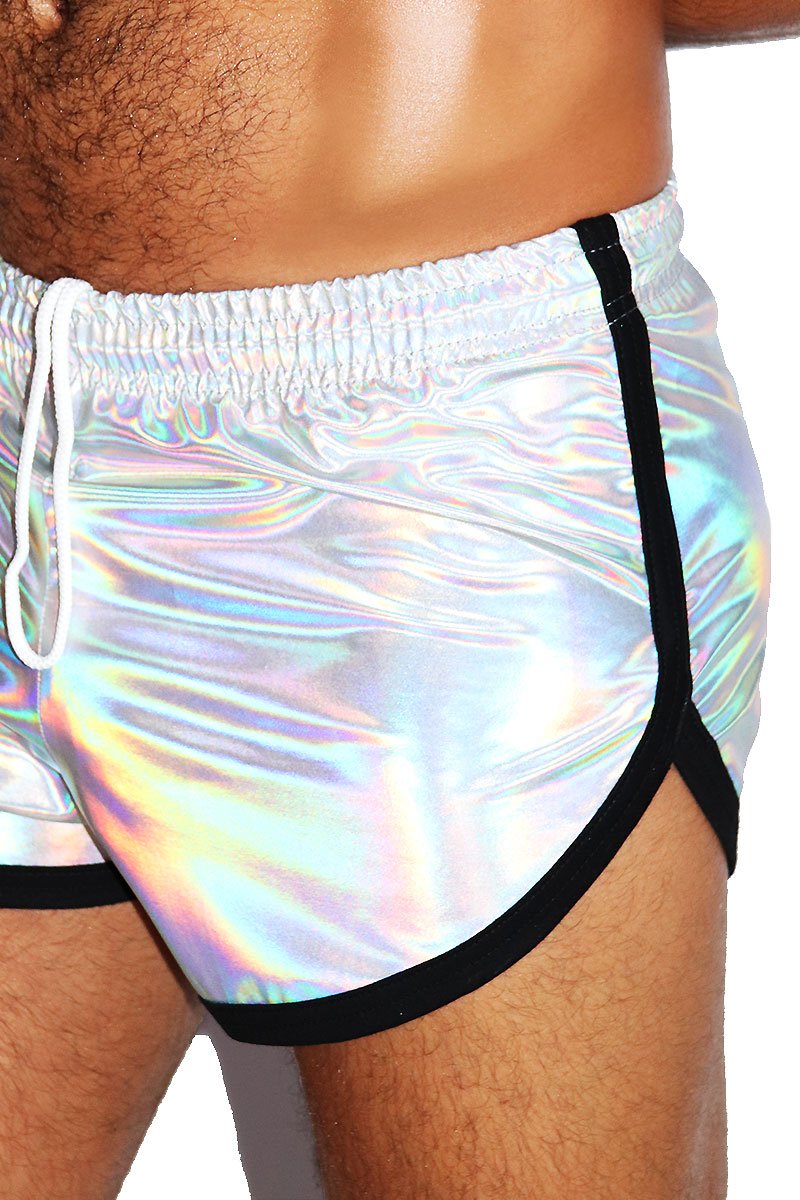 holographic running shorts