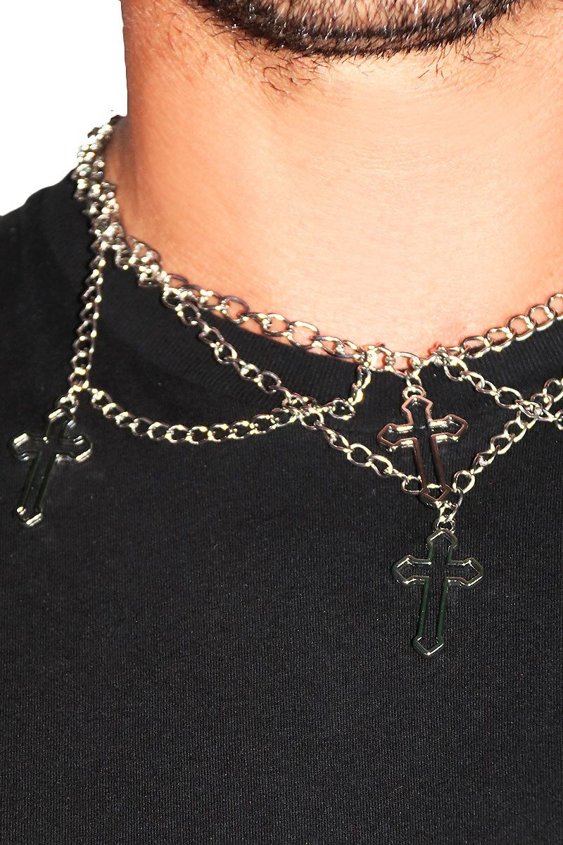 High Priest Gothic Cross Necklace - Silver
